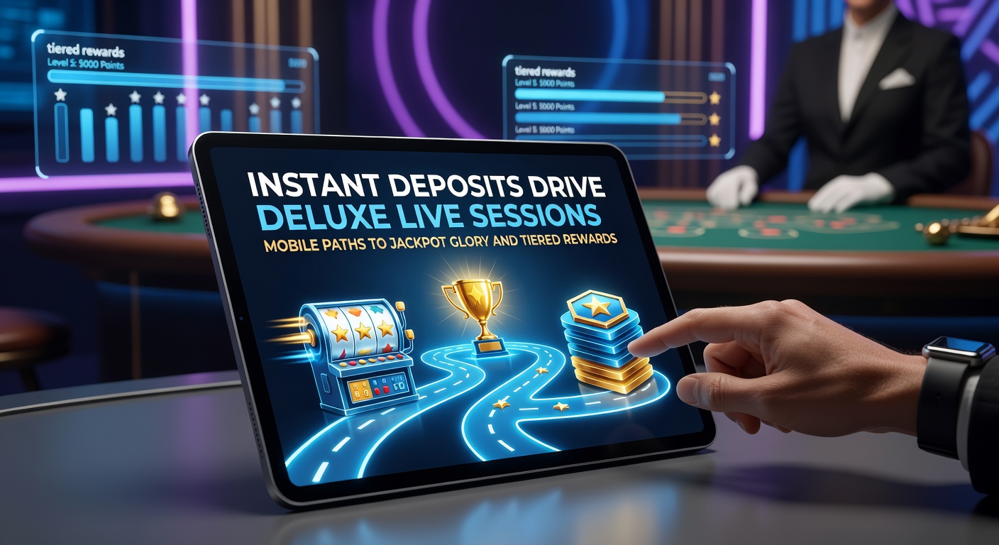 Smartphone displaying instant deposit confirmation leading to a live dealer blackjack table on a mobile casino app