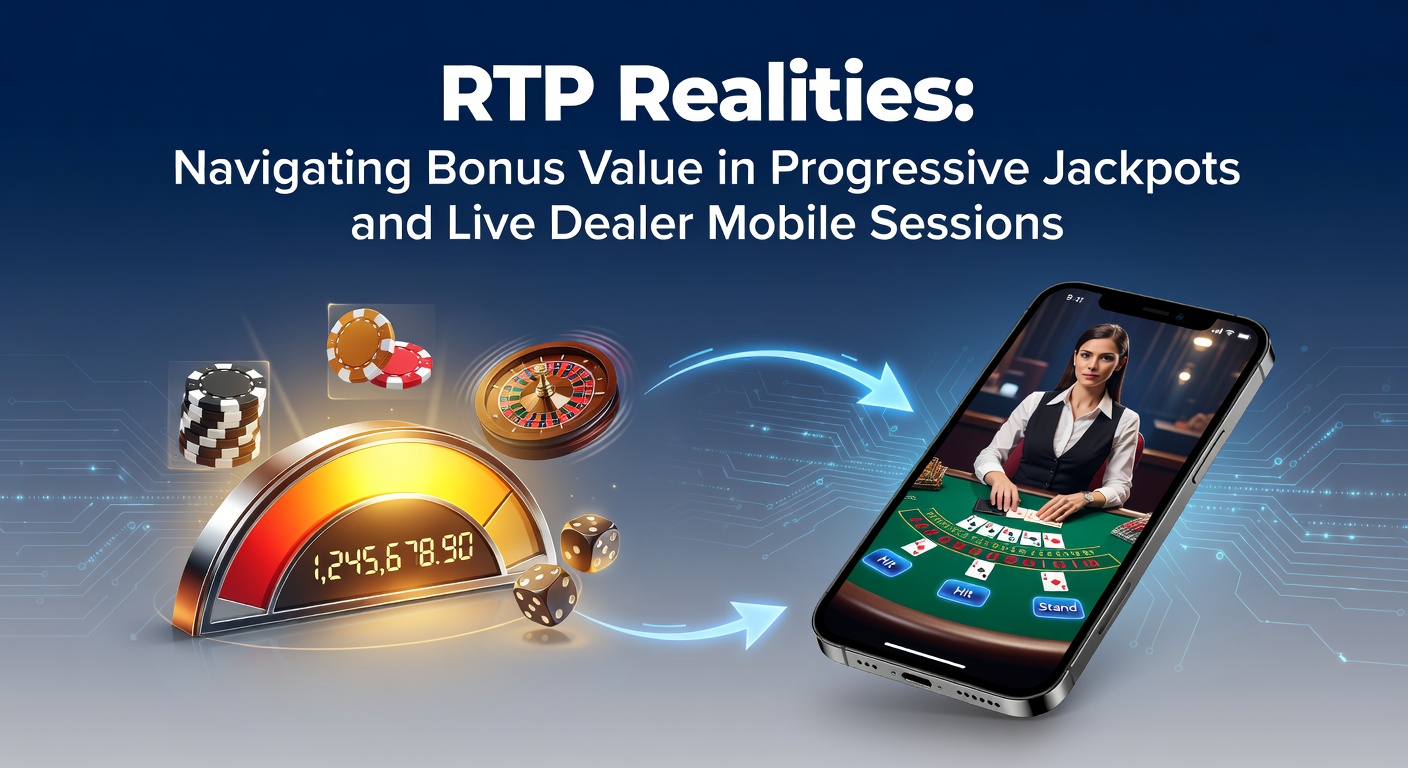 Dynamic display of a mobile screen showing progressive jackpot counters ticking upward alongside RTP percentage indicators during a live dealer session
