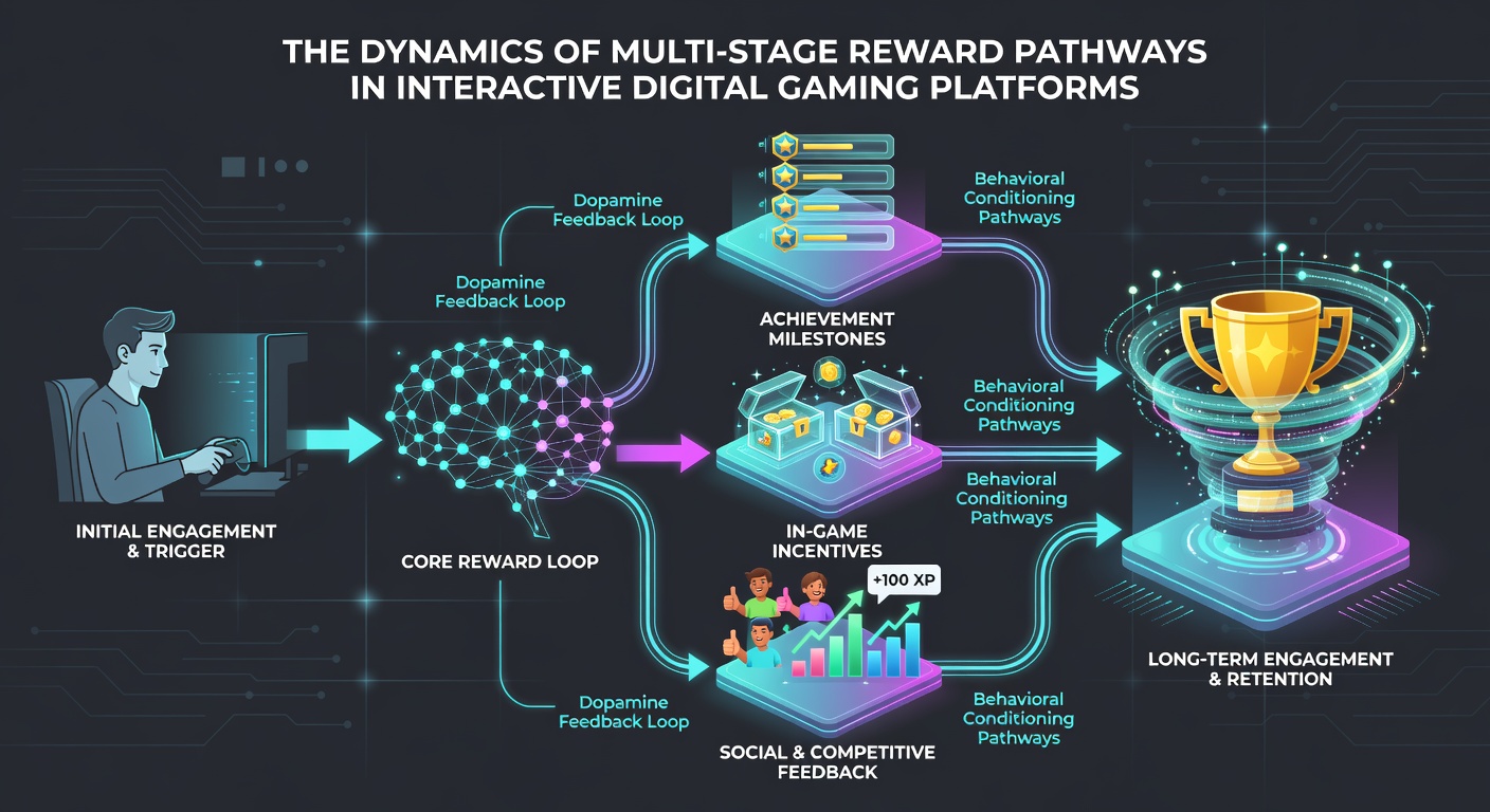 Screenshot of a gaming interface displaying tiered rewards, achievement badges, and progress bars across multiple stages